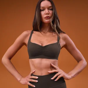 Biustonosz Sportowy MP Tempo Scrunch Minimal - Kakaowy - Size XS