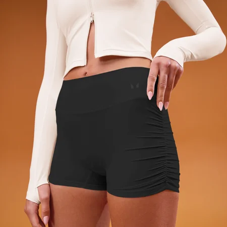 Damskie krótkie spodenki MP Tempo Side Scrunch Booty - Czarny