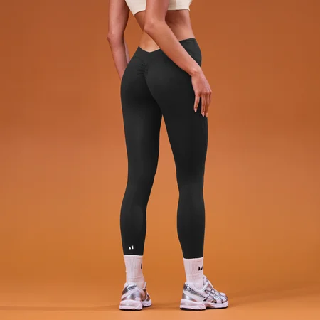 Legginsy damskie MP Tempo Dipped Waist - Czarny