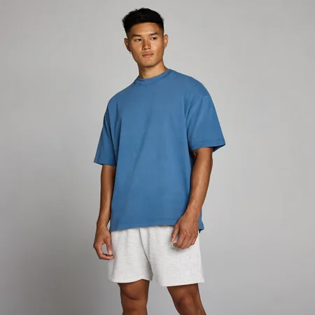 MP Męska Prana Bawełniana Koszulka Oversize - Track Blue