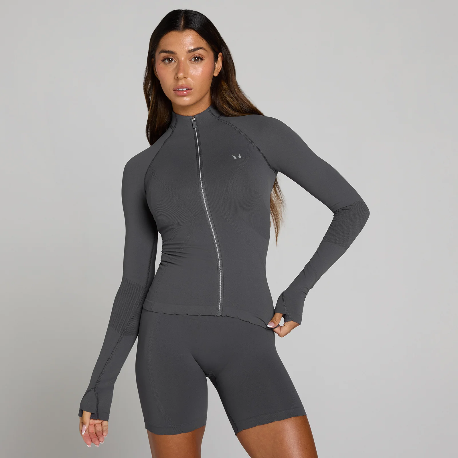 MP Kurtka Damska Tempo Ultra Seamless Full Zip - Mocny Szary - XS Obraz 1