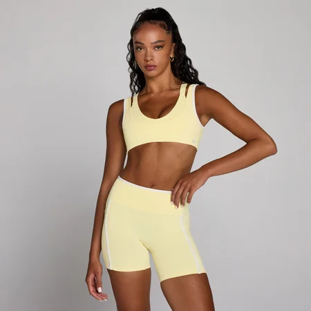 Biustonosz sportowy MP Velocity Contrast Double Layer dla kobiet - Maślanokremowy