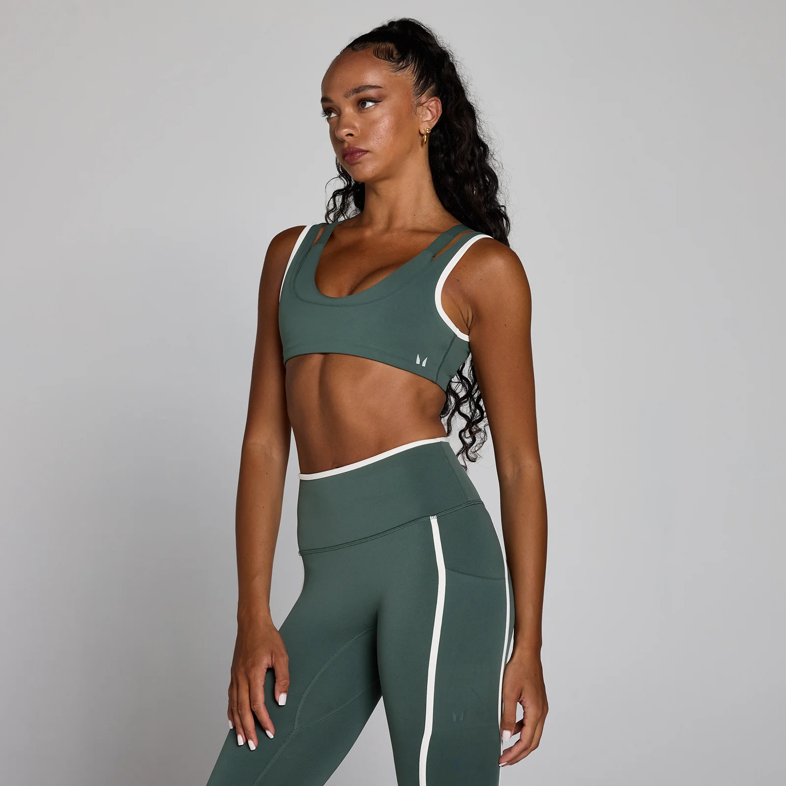 Biustonosz sportowy MP Velocity Contrast Double Layer dla kobiet - Mglisty Zielony - M Obraz 1