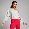 MP Damska Off The Shoulder Bluza - Szary Melanż