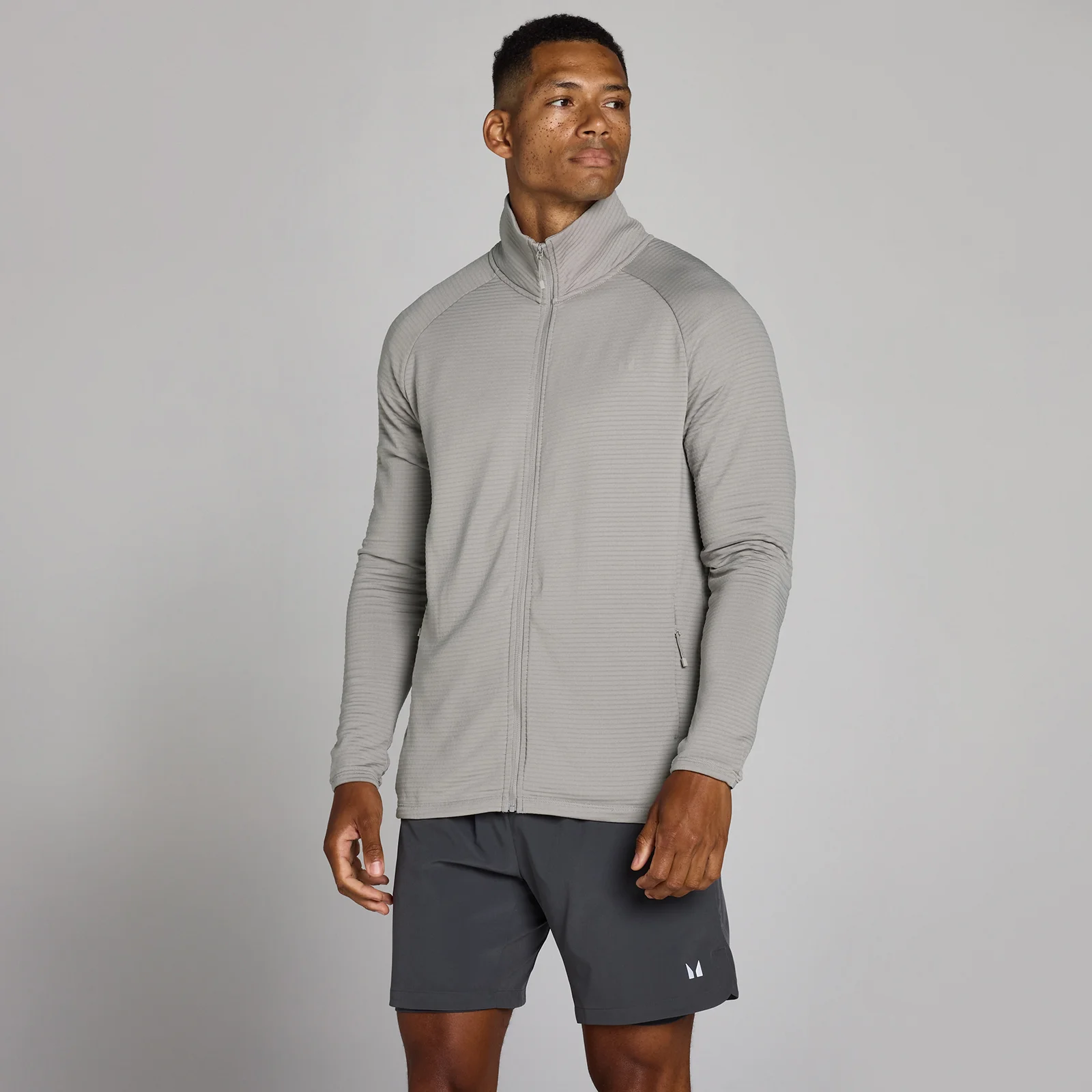 Bluza Treningowa MP Training Ultra Gridded Zip Through dla Mężczyzn - Szary Chalk - XS Obraz 1