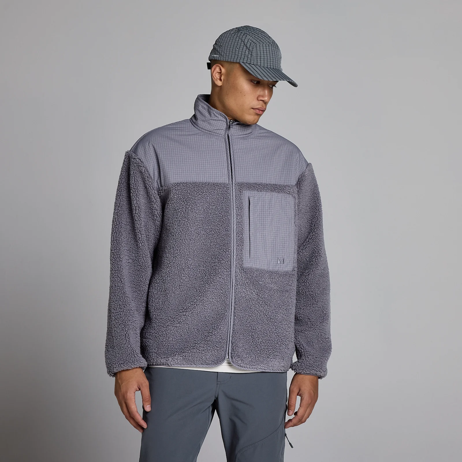 Bluza Polarowa Borg MP Męska - Ciemny Melanż - XS Obraz 1