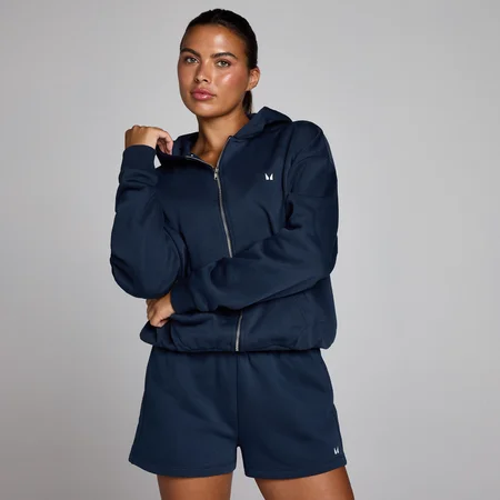 Bluza z Kapturem MP Women's Basics z Zamkiem - Granatowa