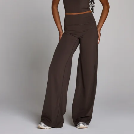 Damskie spodnie MP Tempo Wide Leg Tall - Kakaowy