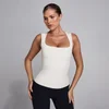 Damski top MP SculptForm z kwadratowym dekoltem - Pearl