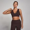Biustonosz Sportowy MP Women's SculptForm V-Neck Longline - Kakaowy