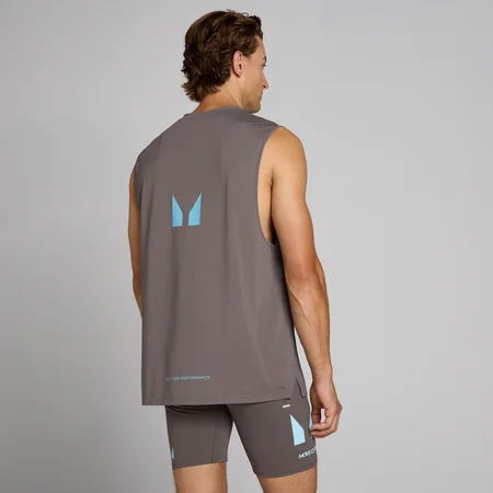 MP Męska Koszulka Hybrid Mesh Tank - Popielaty Szary