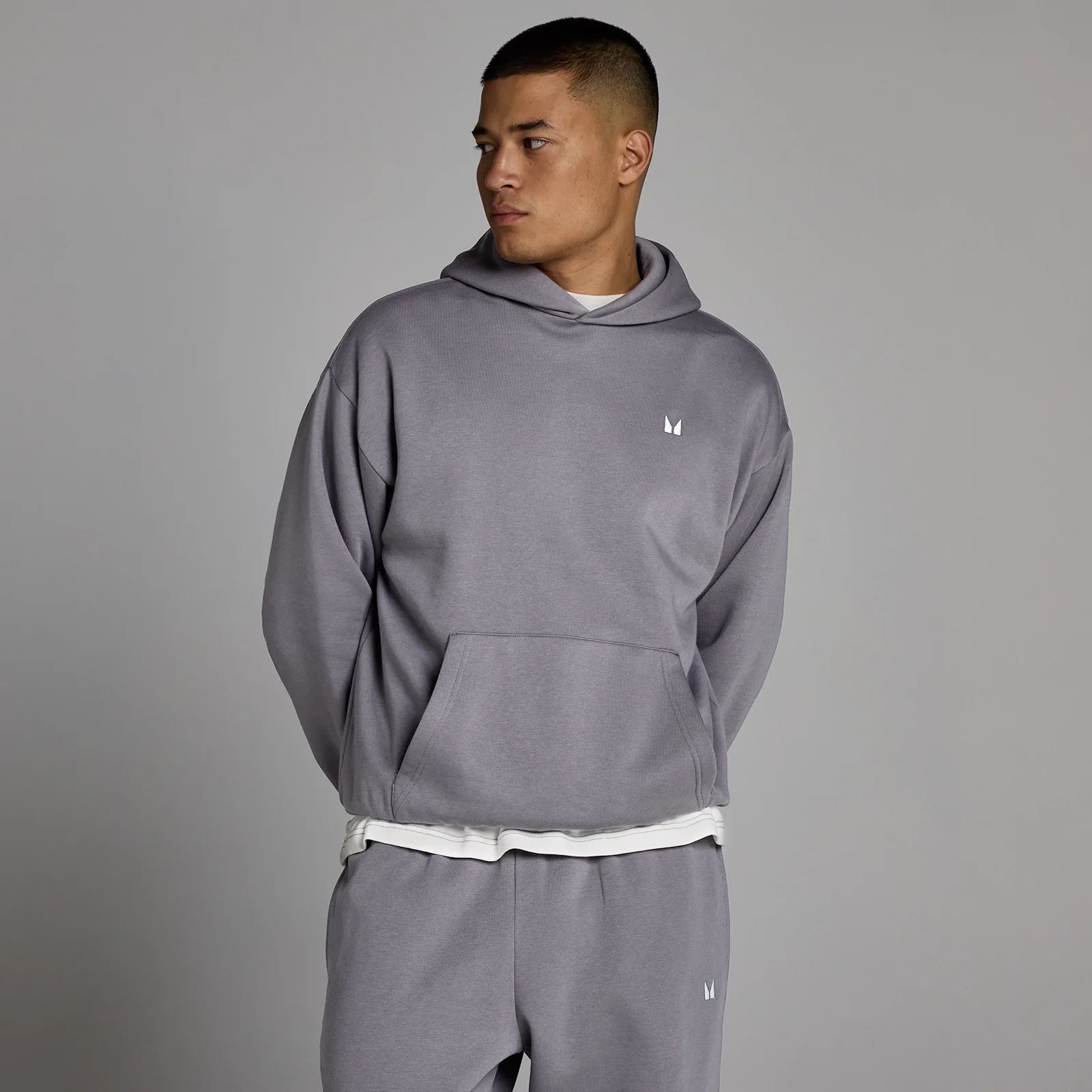 MP Męska Bluza z Kapturem Rest Day Oversize - Ciemny Melanż - M Obraz 1