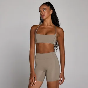 Biustonosz Sportowy Damski z Otwartymi Plecami MP - Jasny Taupe - Size S