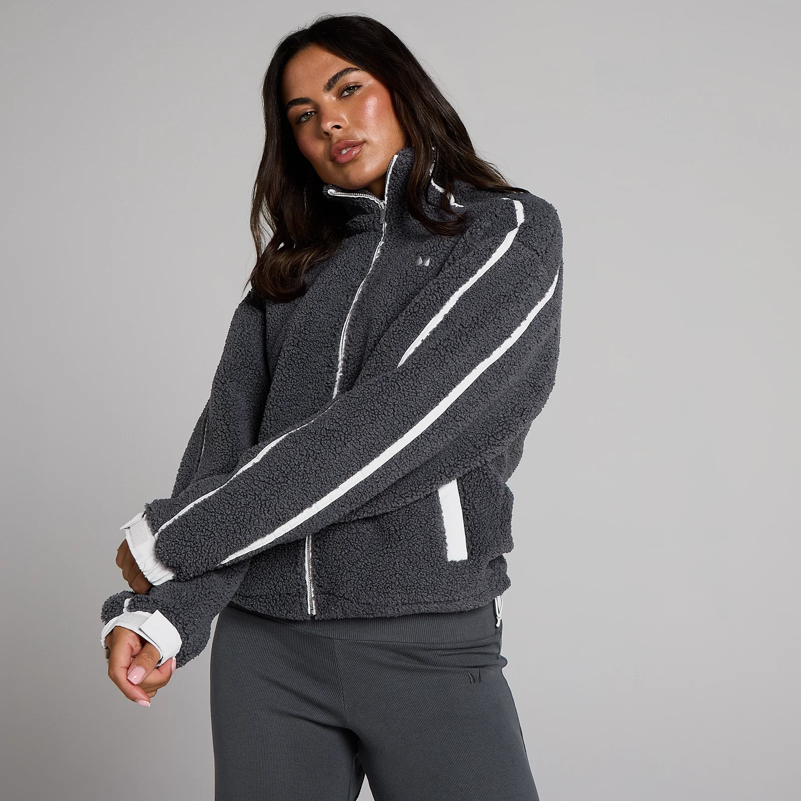 MP Damska Bluza Rozpinana z Polar Binding - Robust Grey - XS Obraz 1