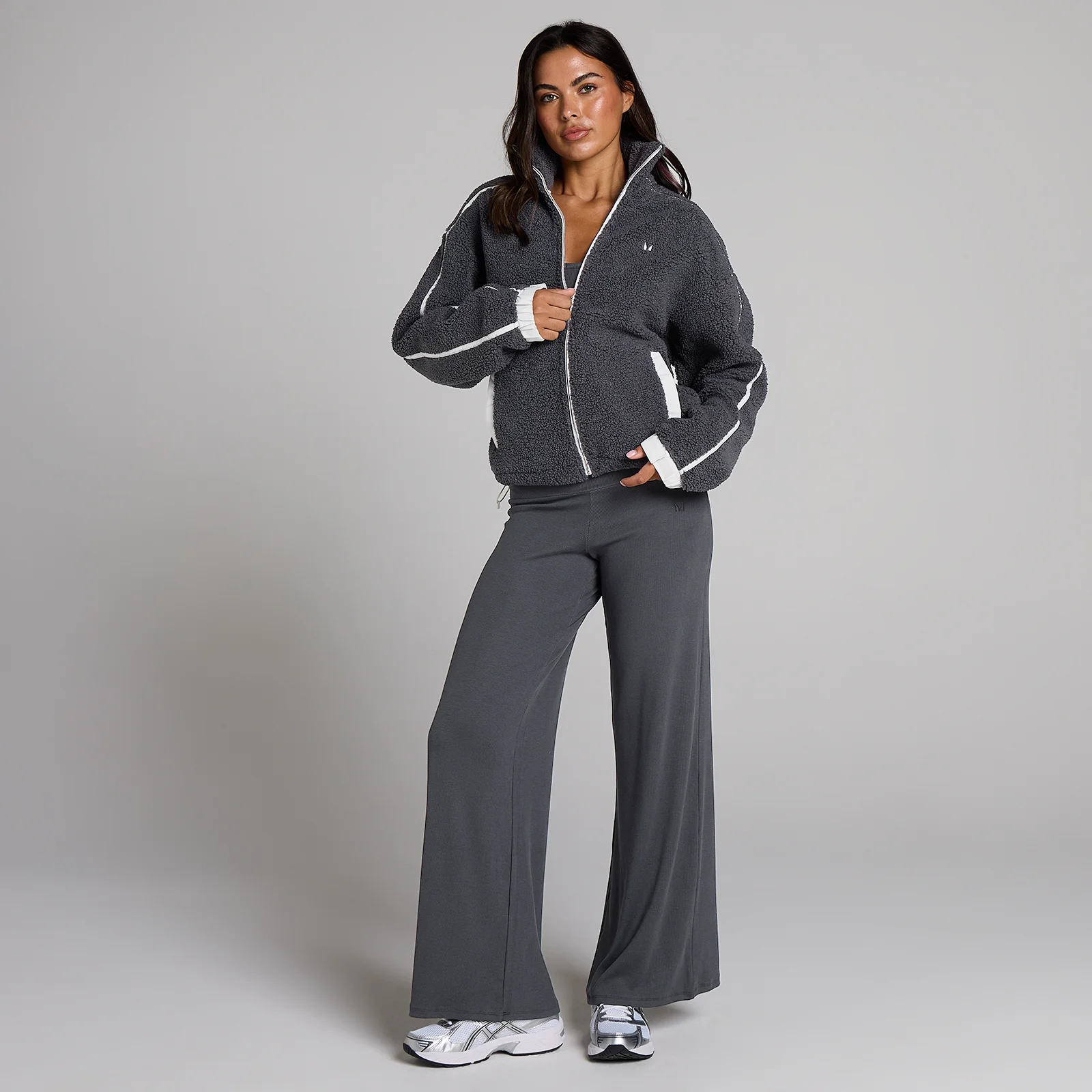 MP Damska Bluza Rozpinana z Polar Binding - Robust Grey - XS Obraz 3