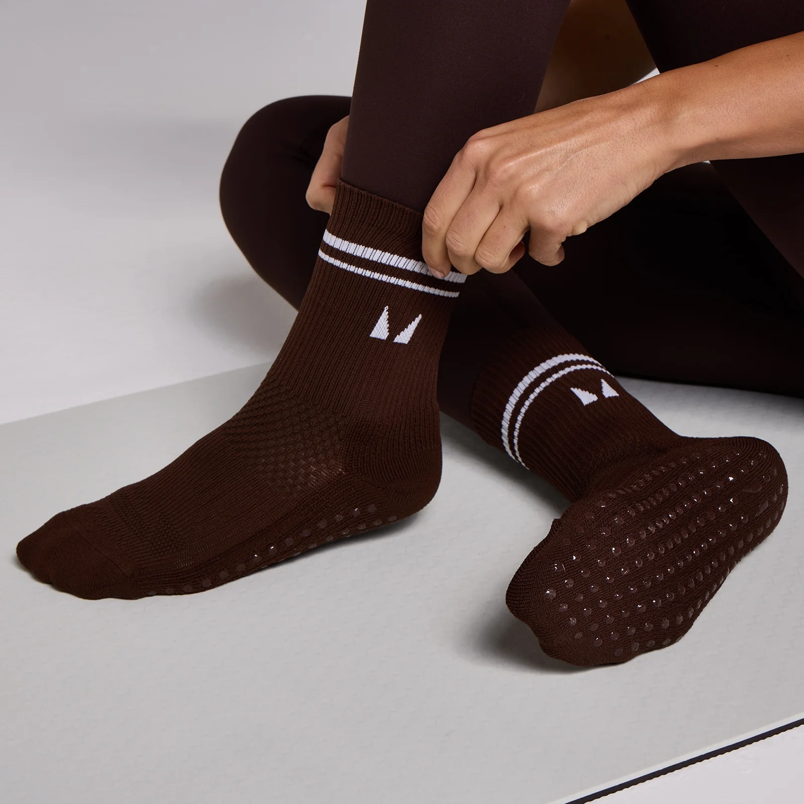MP Pilates Socks (2 pack) - Cocoa/Pearl - UK 2-5 Obraz 4