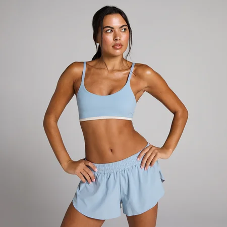 Biustonosz sportowy MP Women's Tempo Contrast - Dżinsowy Niebieski