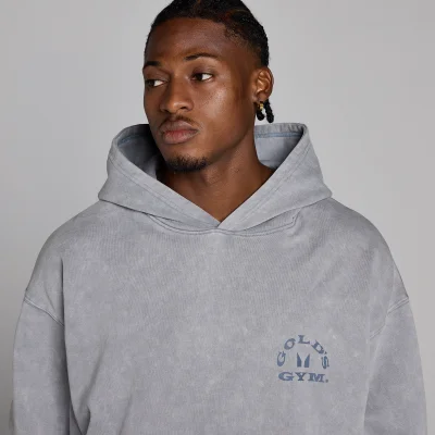 MP X Gold's Męska Washed Graphic Oversized Bluza z Kapturem - Steel Blue - L Obraz 6