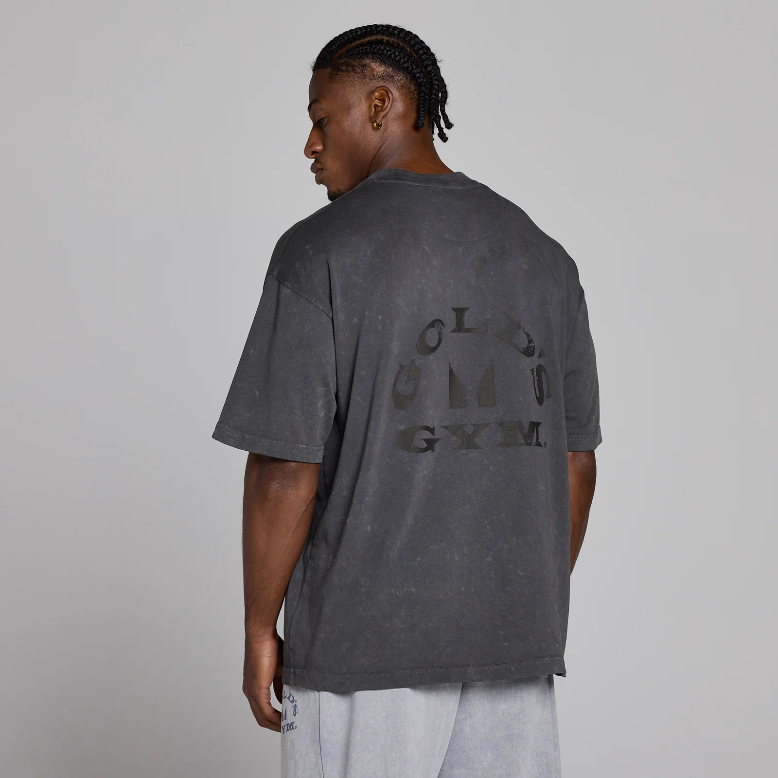 MP X Gold's Męska Washed Graphic Oversized Koszulka - Washed Coal - XS Obraz 4