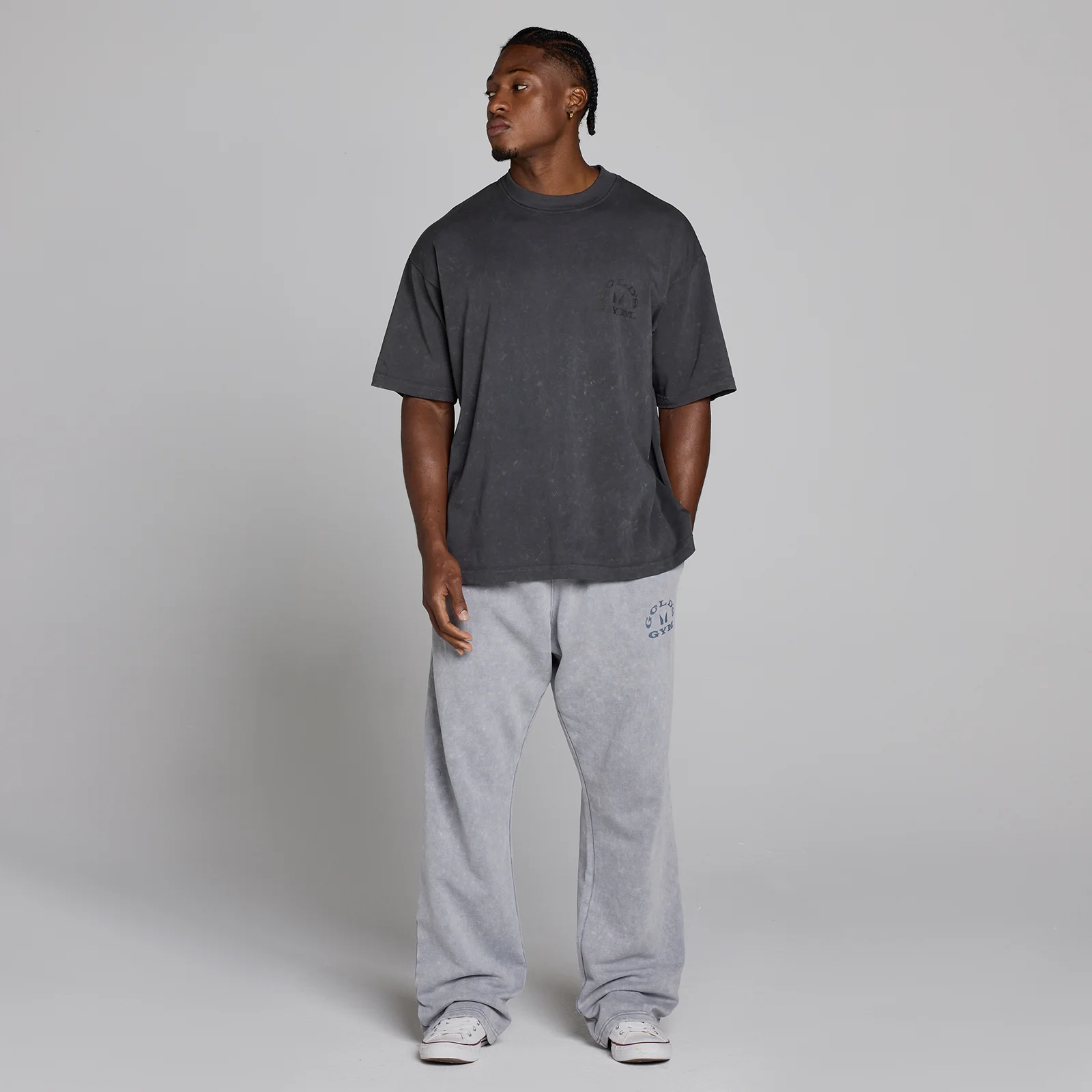 MP X Gold's Męska Washed Graphic Oversized Koszulka - Washed Coal - XS Obraz 5