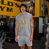 MP X Gold's Męska Washed Graphic Oversized Tank - Steel Blue