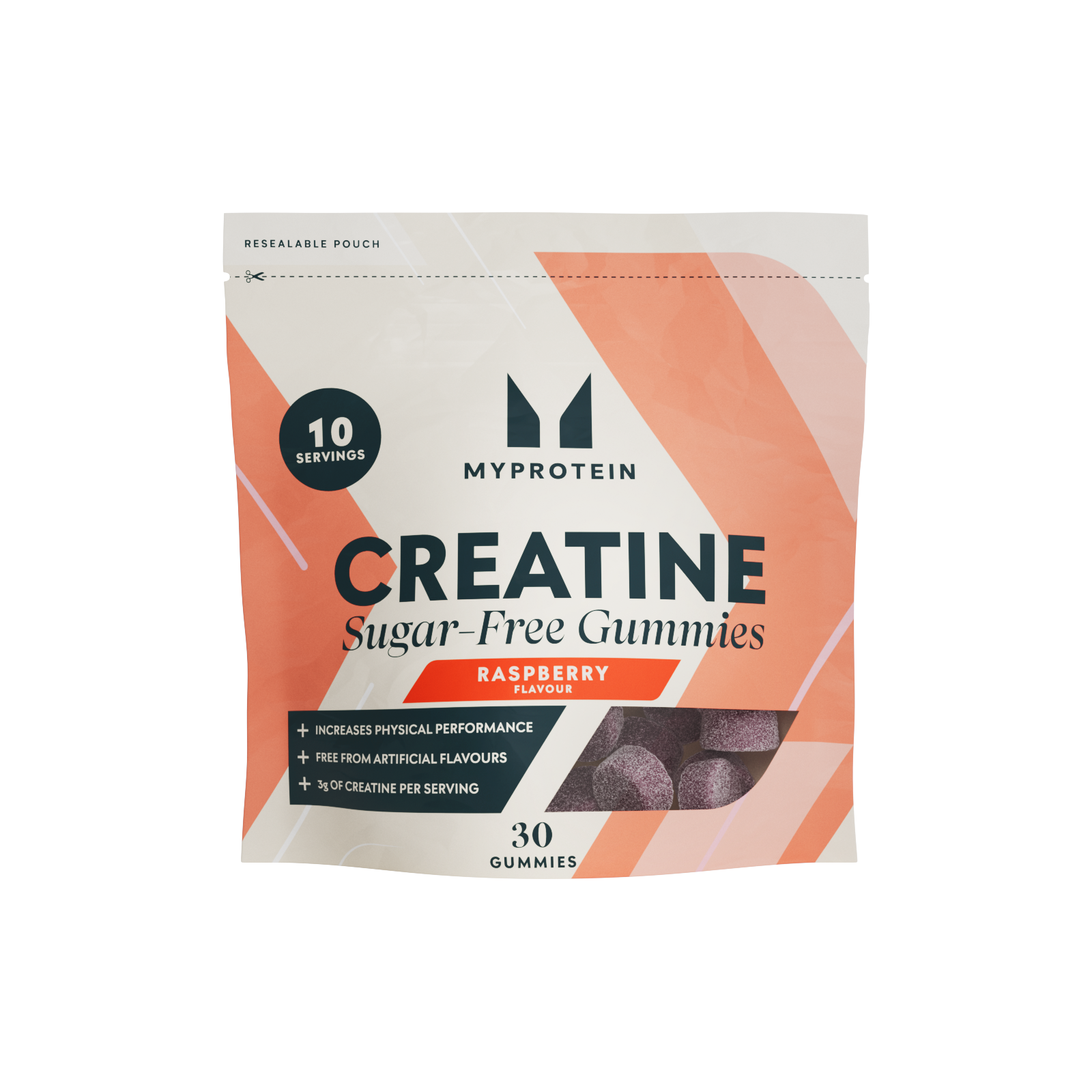 Żelki Kreatynowe bez Cukru - 30 Gummies - 10Porcja - Malina Obraz 1